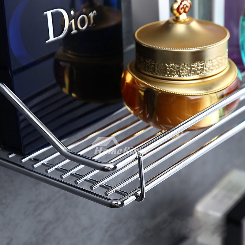 Designer Small Bathroom Shelf Suction Cup Metal ABS