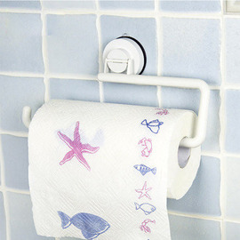 Suction Cup Toilet Paper Holder White Bathroom ABS