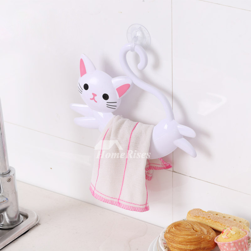 Suction Towel Ring Cat Shaped ABS Plastic