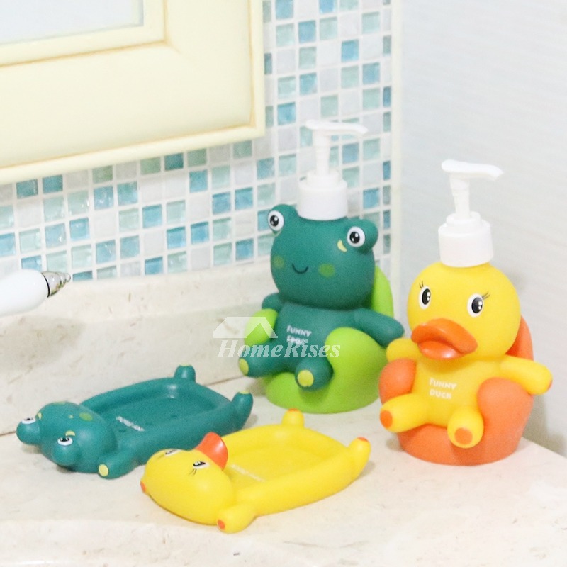 Soap Dispenser Kids Soap Dish Duck Shaped Accessory Set