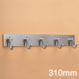 Stainless Steel Bathroom Hooks No Drill Silver Brushed