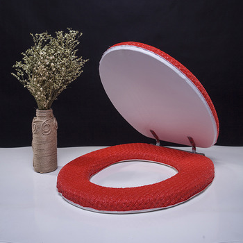 Red Toilet Seat Cover Green Pink Leather Wood Sponge