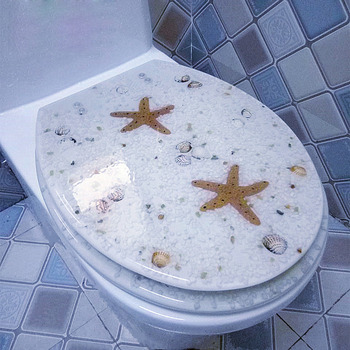 Seashell Toilet Seat O Type Resin Cushion Purple Bathroom