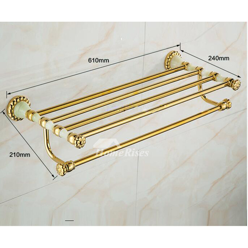 Solid Polished Brass Bathroom Accessories Set Gold Wall Mount Solid Polished Brass Bathroom Accessories Set Gold Wall Mount