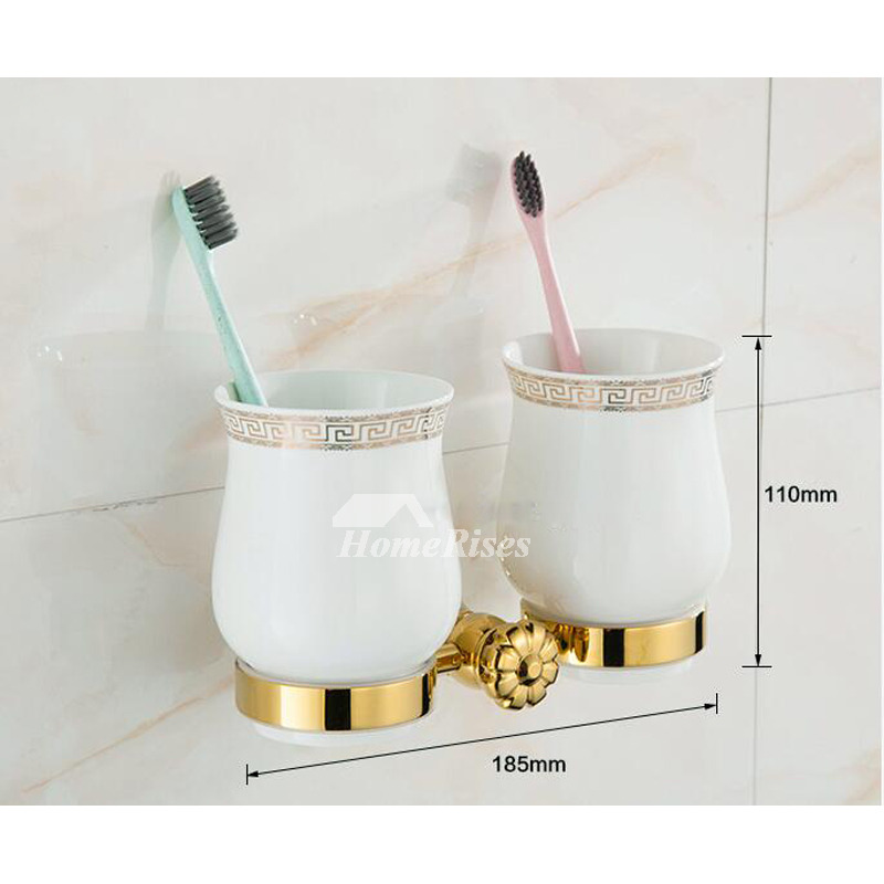 Solid Polished Brass Bathroom Accessories Set Gold Wall Mount Solid Polished Brass Bathroom Accessories Set Gold Wall Mount