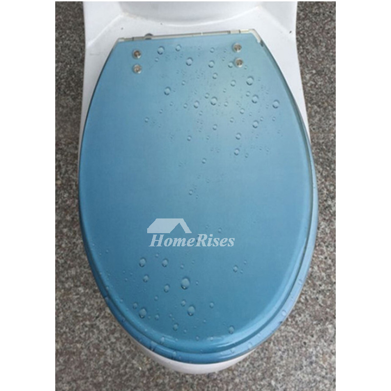 Striped Green/Gray/Yellow Colored Resin Toilet Seat Covers