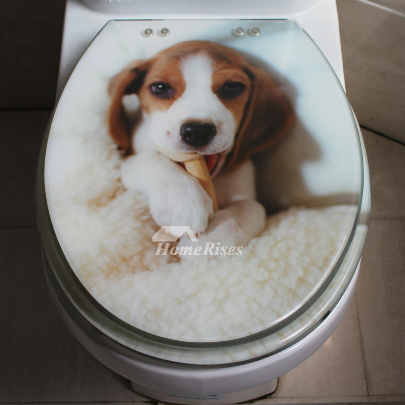 Cute Toilet Seat Covers Dog Gold Cushion Resin Marble