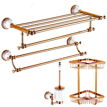 Luxury Bathroom Accessories Set Rose Gold Wall Mount
