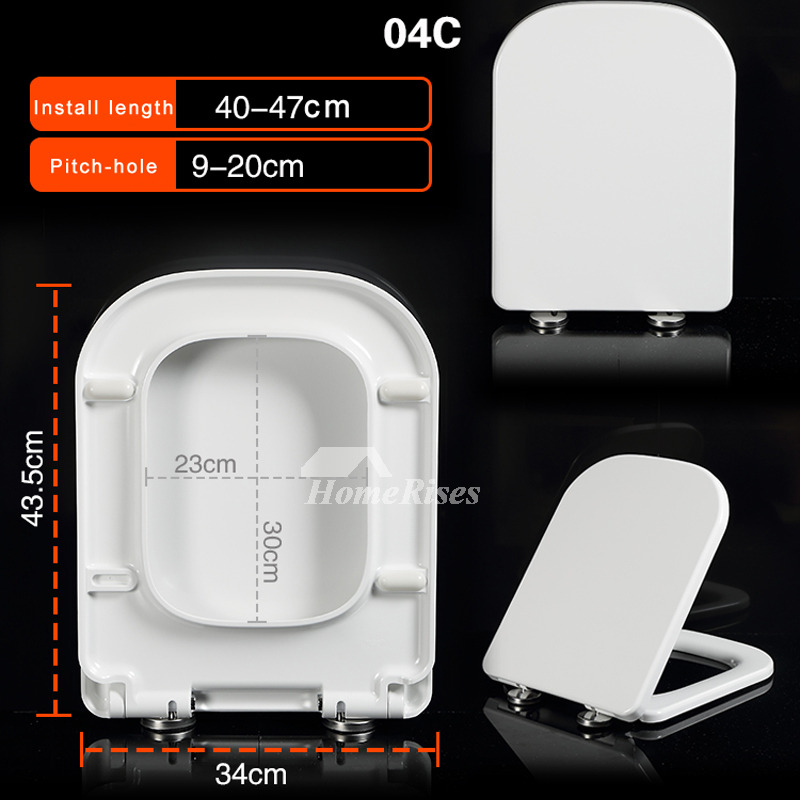 Square Slow Close Toilet Seat Cover Best Bathroom Comfortable Resin