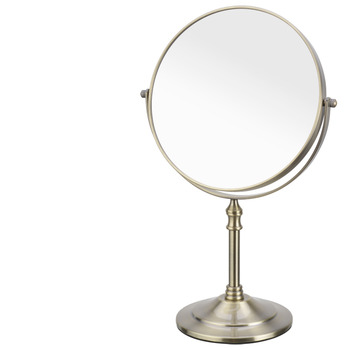 Standing Makeup Mirror Round Shaped 3X Polished