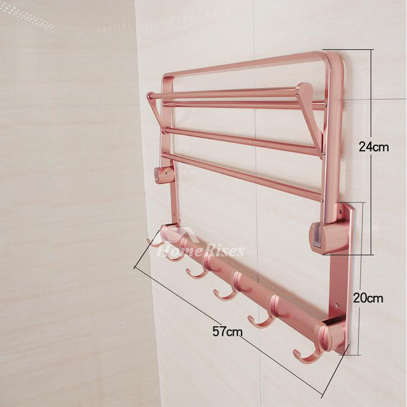 Unique Pink Bathroom Accessories Sets Aluminum Wall Mount