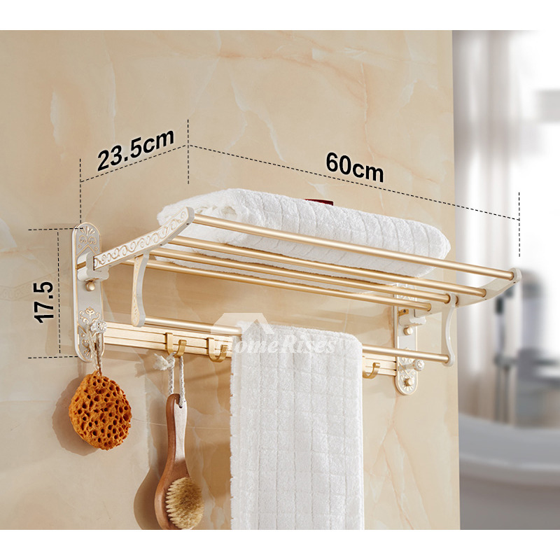 Exquisite White Bathroom Accessories Carved Wall Mount Aluminum