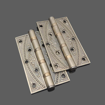 Vintage Carved Zinc Alloy Antique Door Hinges 2 Pcs No Slot