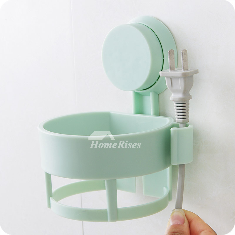 Suction Cup Plastic Hair Dryer Holder Bathroom