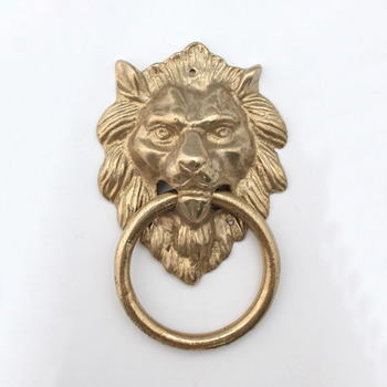 Carved Unique Door Knockers Lion Shaped Brass 