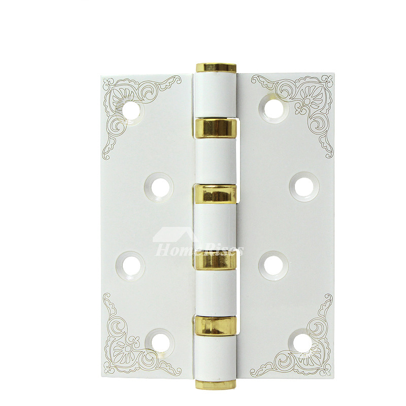 Modern White Door Hinges Stainless Steel No Slot 2 Pcs Carved