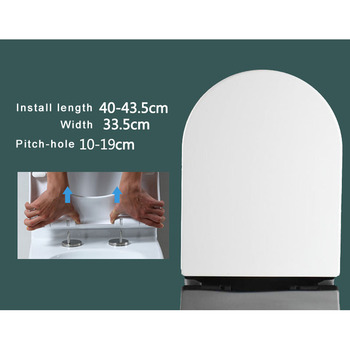 Plastic Toilet Seat White Soft Close Elongated Thicken Bathroom
