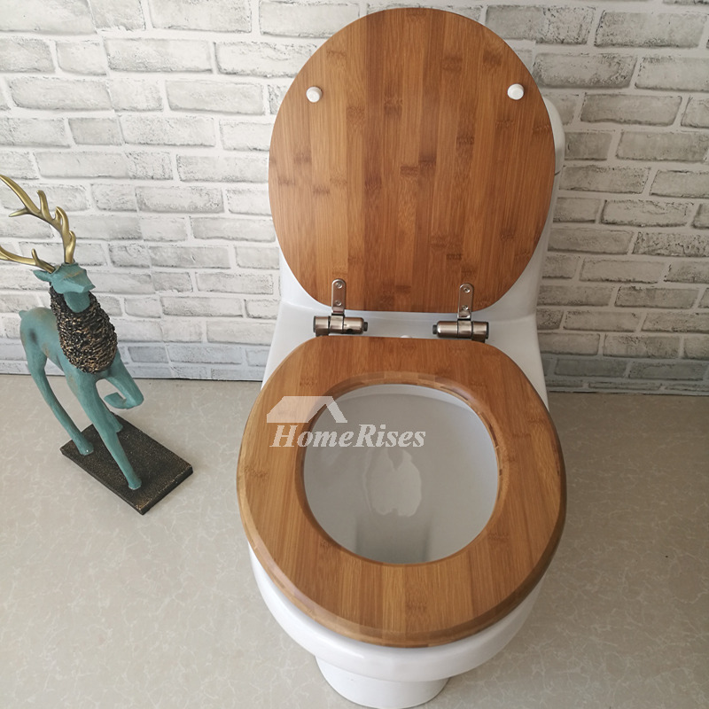 Bamboo Toilet Seat O Shaped Cushion Uponmount Bathroom Natural