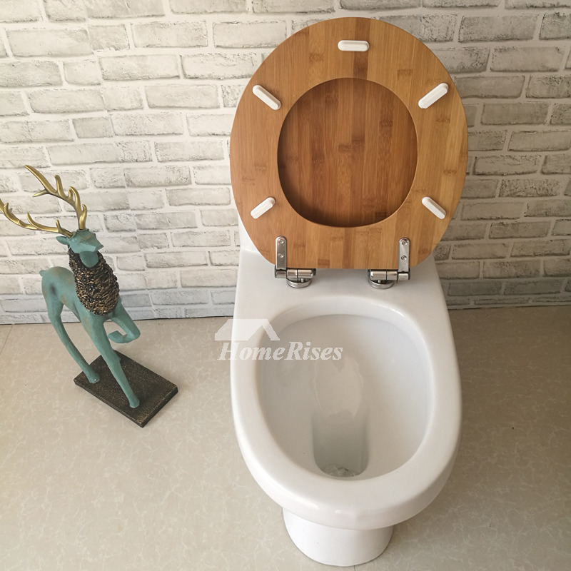 Bamboo Toilet Seat O Shaped Cushion Uponmount Bathroom Natural