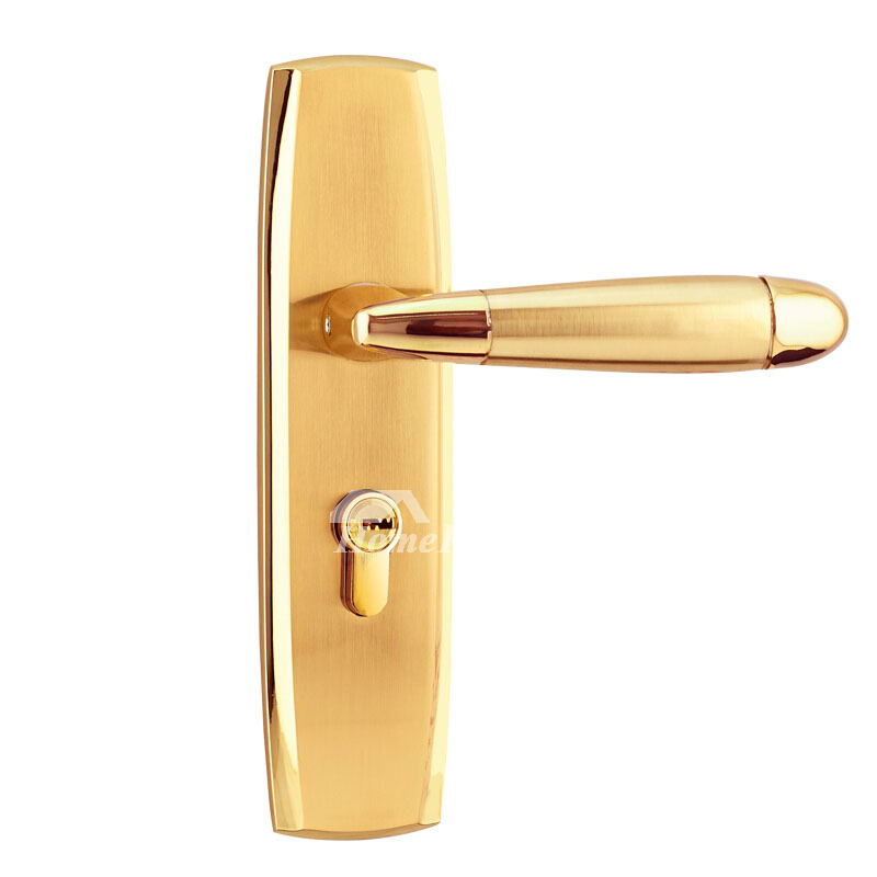 Commercial Door Locks Gold Zinc Alloy Luxury Polished Brass