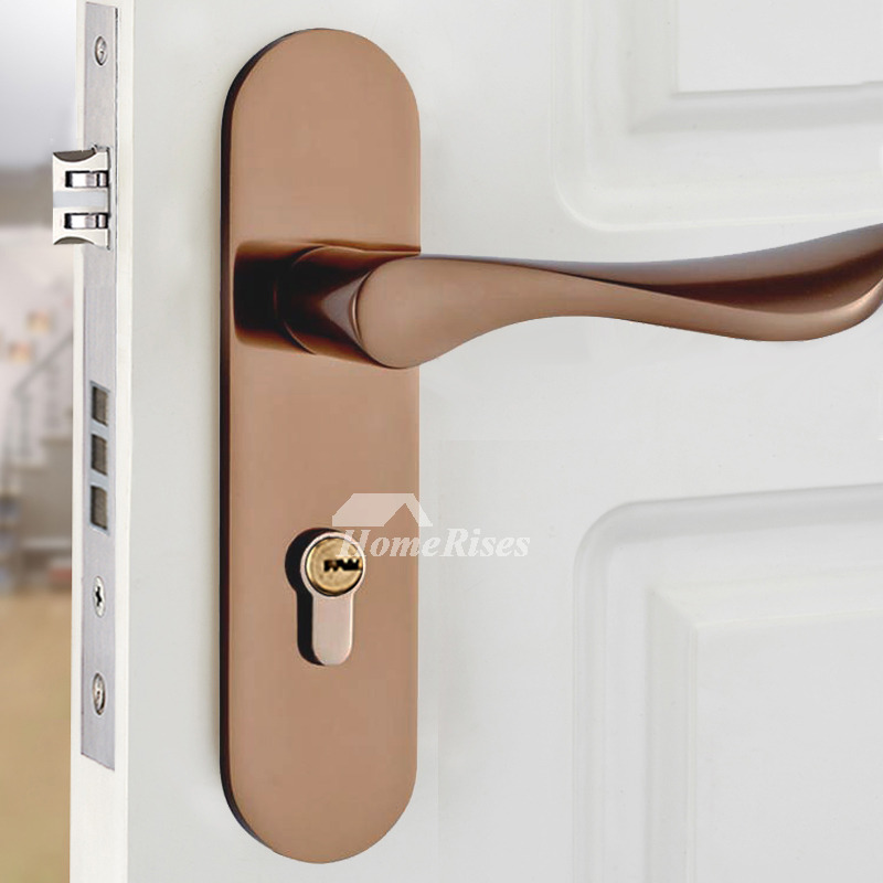 Exterior Door Locks Aluminum Rose Gold Modern For Home