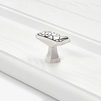 Cabinet Knobs And Pulls White Painting Carved Zinc Alloy