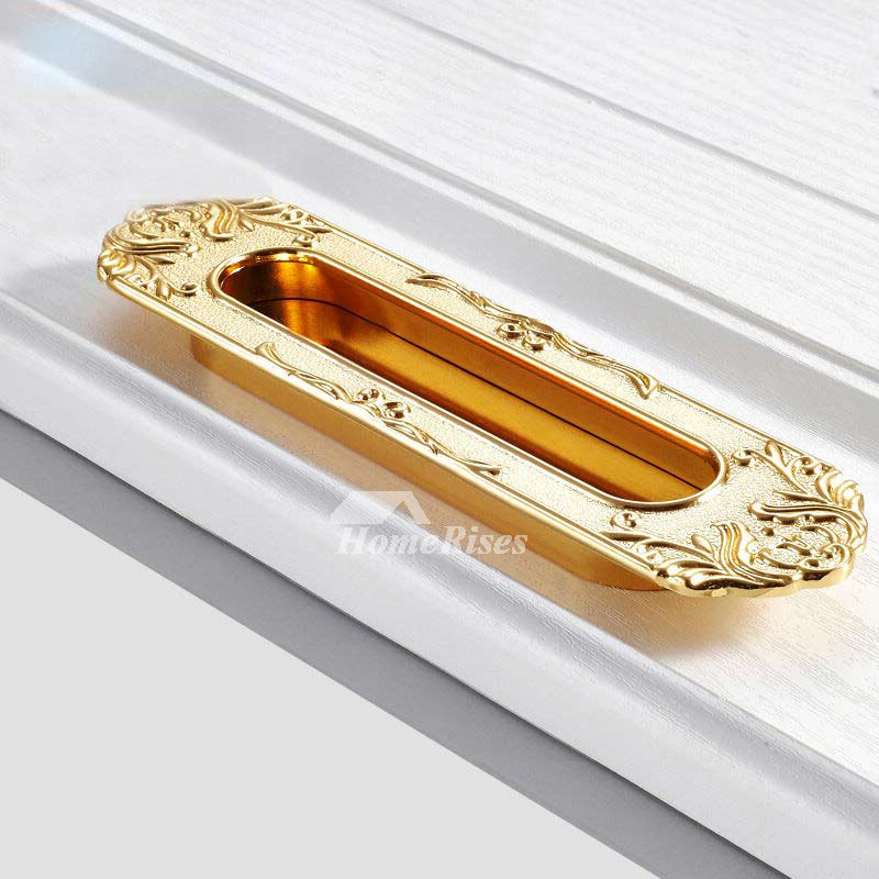 Unique Knobs Carved Polished Brass Gold