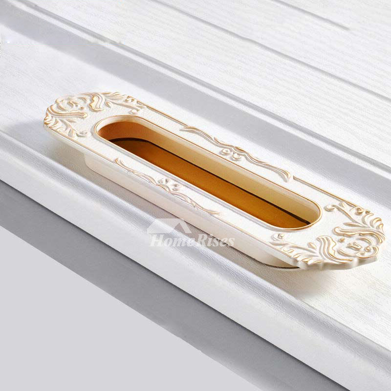 Decorative Cabinet Knobs Carved White Zinc Alloy Bedroom