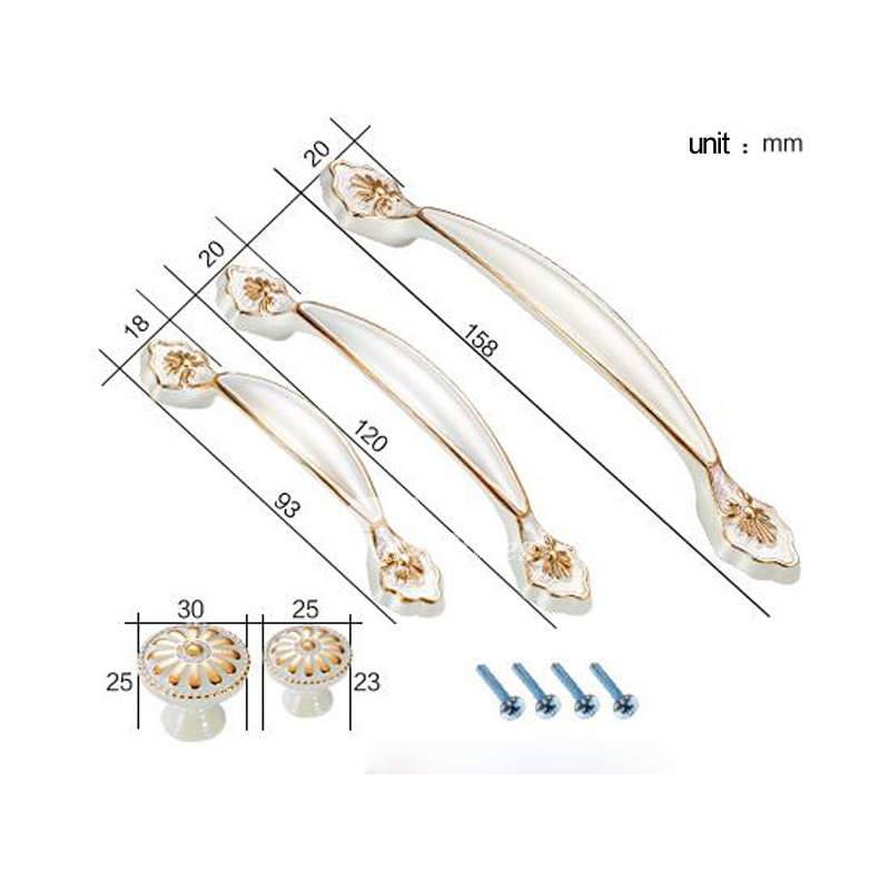 Discount Knobs Zinc Alloy Carved Modern Bedroom