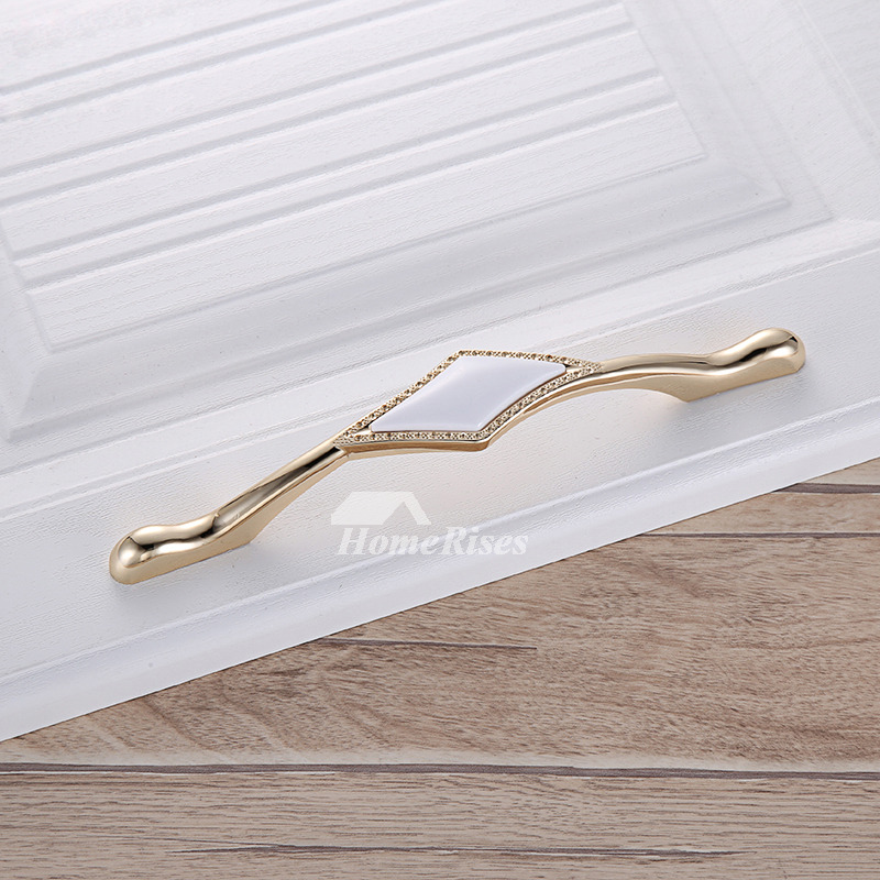 Hardware Pulls Polished Brass Zinc Alloy Knobs Ceramic