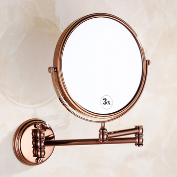 Makeup Magnifying Mirror Double Sided Rose Gold Wall Mount
