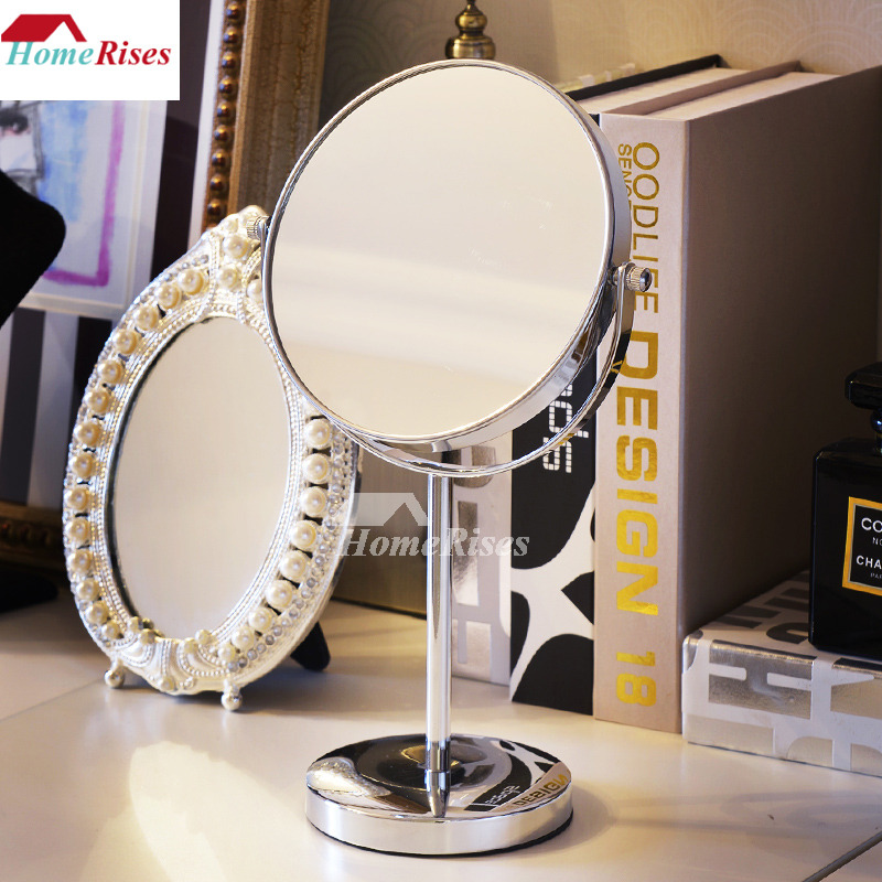 Best Magnifying Makeup Mirror Free Standing Silver/Copper Double Sided