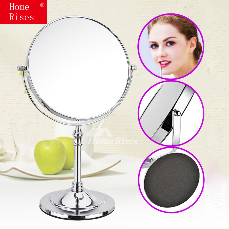 Best Magnifying Makeup Mirror Free Standing Silver/Copper Double Sided