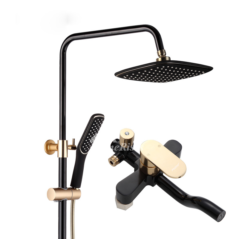 Cheap Shower Faucets Black Painting Wall Mount Single Handle