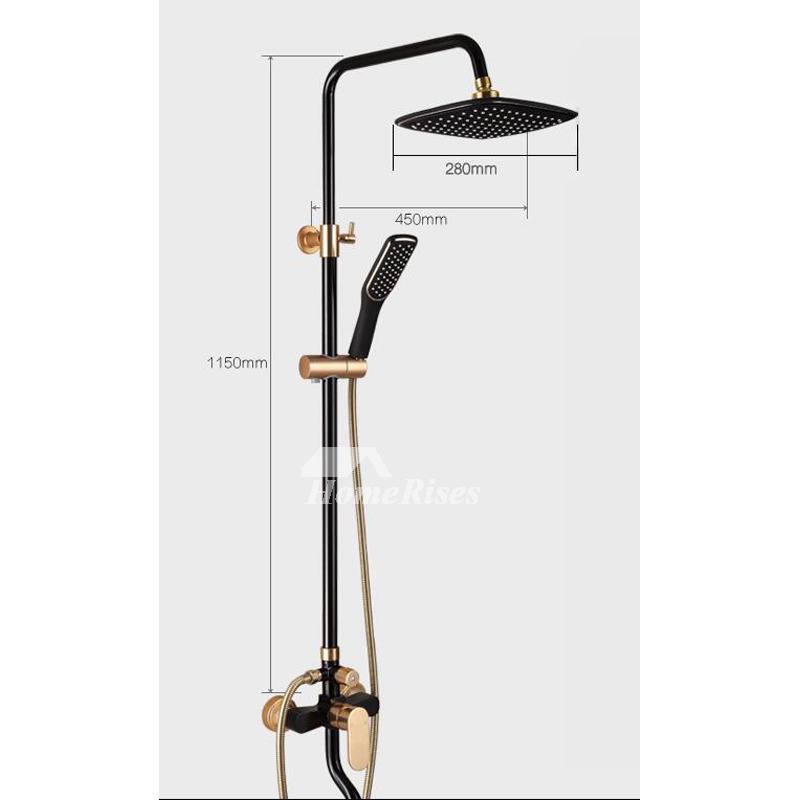 Cheap Shower Faucets Black Painting Wall Mount Single Handle