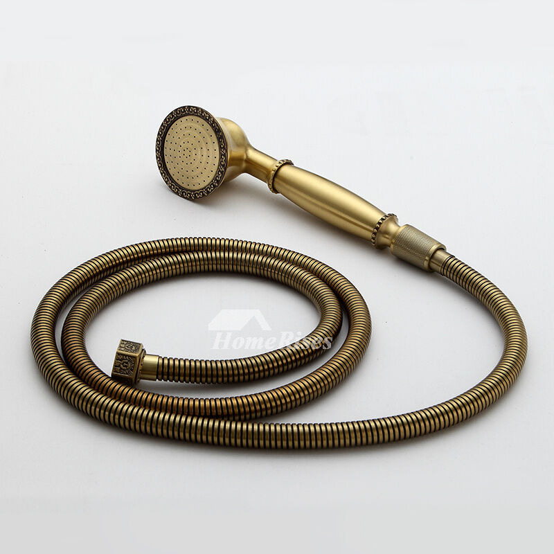 Vintage Shower System Antique Brass Single Handle Gold Bathroom
