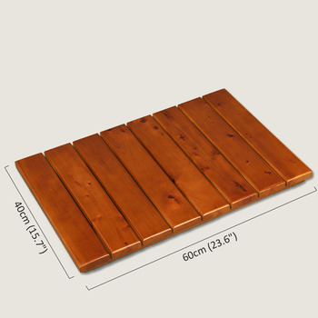 Wooden Bath Mat Rectangular Non Slip Best Long Modern Cedar