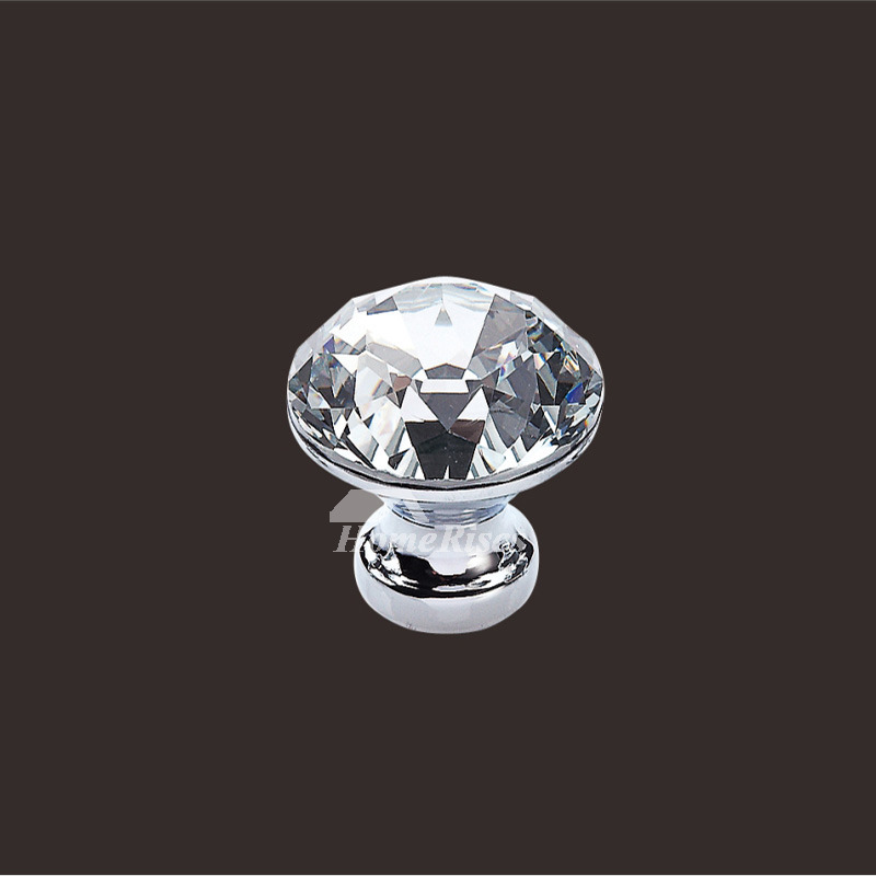 Silver Knobs Gold Crystal Alloy Decorative Closet