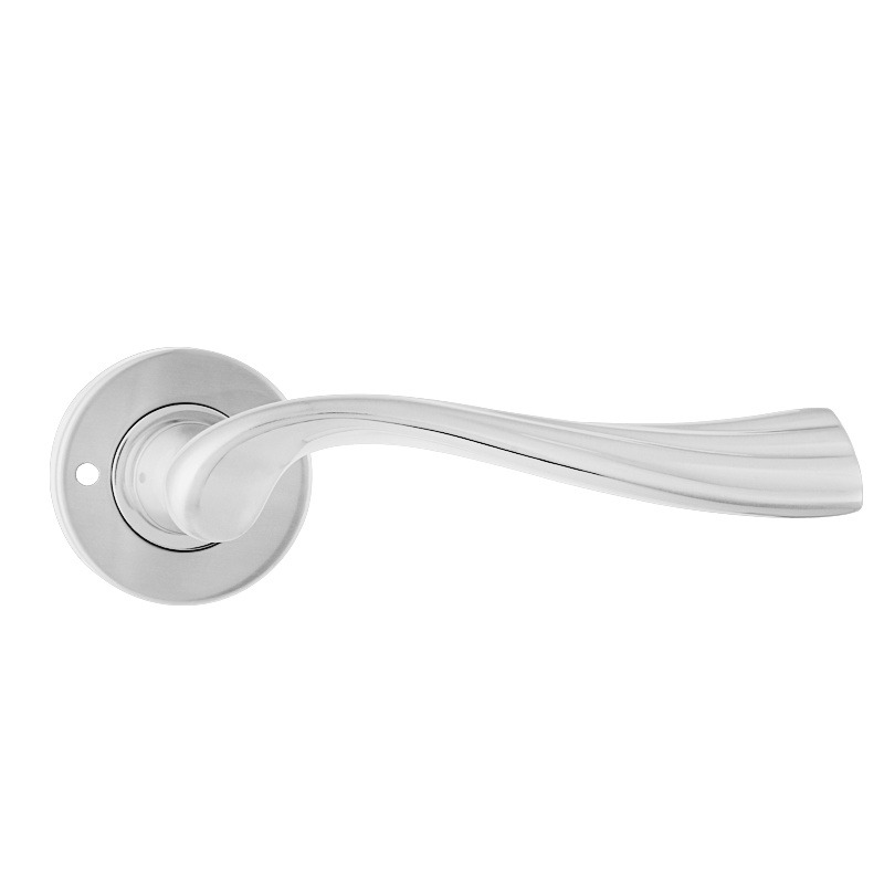 Commercial Door Handle Lock Without Key Brushed Silver Modern