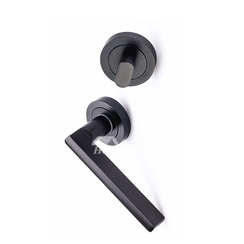 Black Door Handles Lock Without Key Painting Smooth Interior