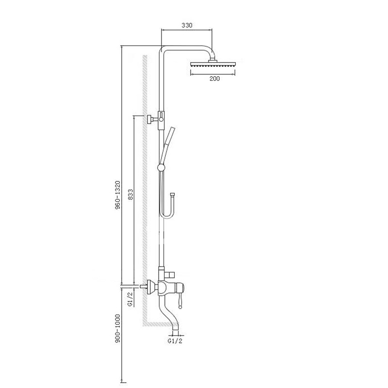 Designer Rose Gold Wall Mount Luxury Shower Systems Bathroom