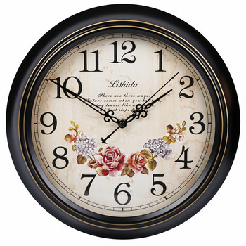 Retro Wall Clock Round Decorative Silent Hanging 14/16 Inch Bedroom