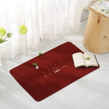 Modern Red Bath Mat Rectangular Blending Absorbent Non Slip