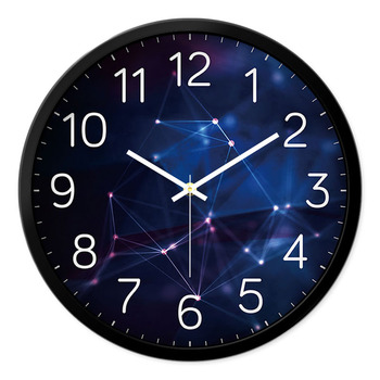 Round Wall Clock Metal Hanging 12/14 Inch Silent Personalized Modern
