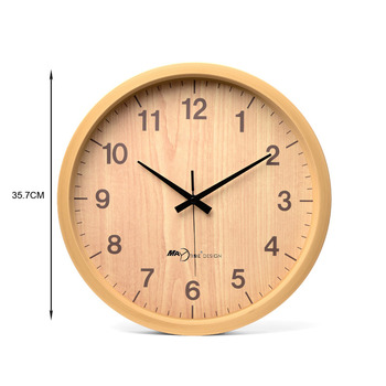 12 Inch Wall Clock 8/10/14 Round Wood Rustic Simple Silent Bedroom