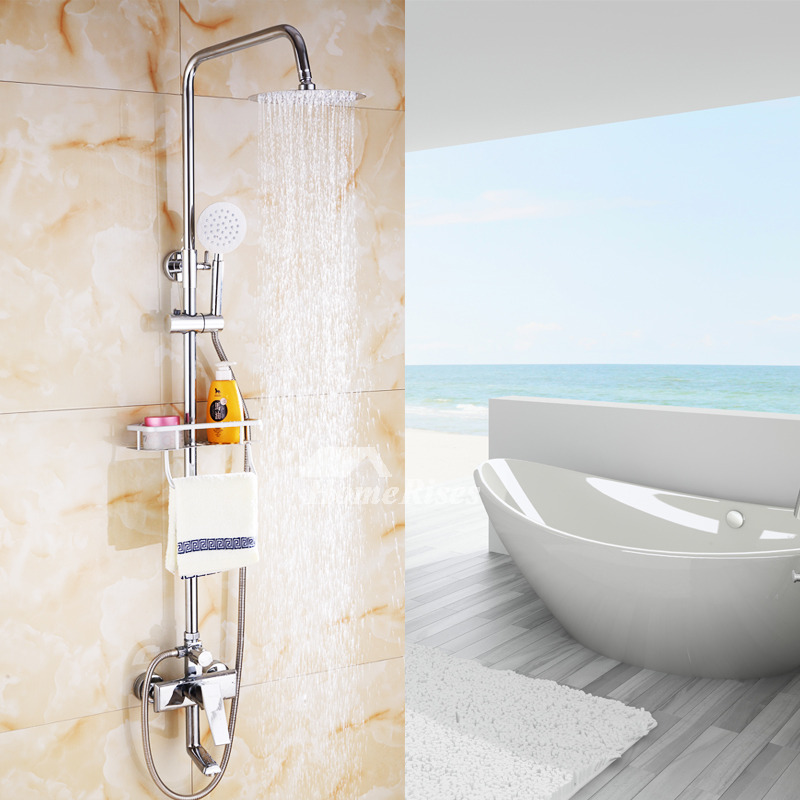 Shower Systems With Body Sprays Single Handle Chrome Wall Mount