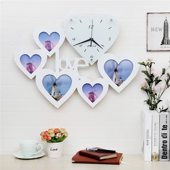 Battery Operated Wall Clocks Love Wood Glass Decorative Modern
