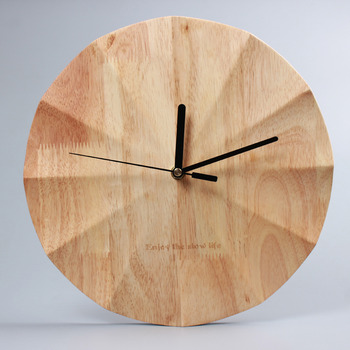 Wooden Wall Clock 12 Inch Round Hanging Rustic Bedroom Unique