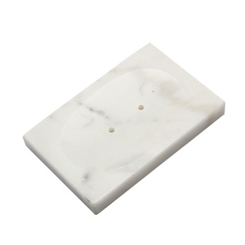 Marble Soap Dish White/Gray Rectangular Smooth Best Modern