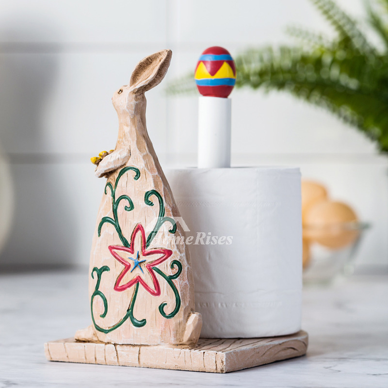 Toilet Paper Holder Stand Funny Resin Carved Vintage Decorative